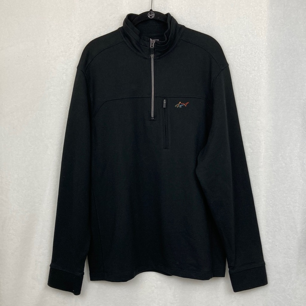 Greg Norman for Tasso Elba Men’s Black 1/4 Zip Sweatshirt sz Large 0002